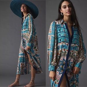 Anthropologie Let Me Be Printed Shirt Dress